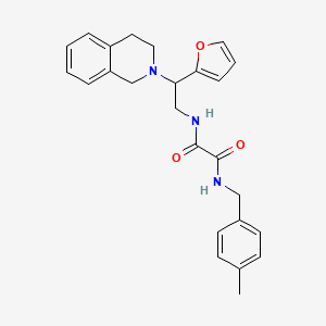 molecular formula C25H27N3O3 B2385352 N1-(2-(3,4-dihydroisoquinolin-2(1H)-yl)-2-(furan-2-yl)ethyl)-N2-(4-methylbenzyl)oxalamide CAS No. 904278-07-5