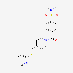 N,N-dimethyl-4-(4-((pyridin-2-ylthio)methyl)piperidine-1-carbonyl)benzenesulfonamide