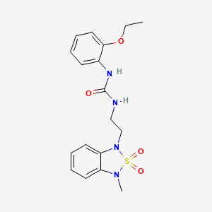 molecular formula C18H22N4O4S B2385363 1-(2-ethoxyphenyl)-3-(2-(3-methyl-2,2-dioxidobenzo[c][1,2,5]thiadiazol-1(3H)-yl)ethyl)urea CAS No. 2034238-97-4