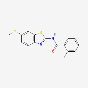 molecular formula C16H14N2OS2 B2385364 2-methyl-N-(6-(methylthio)benzo[d]thiazol-2-yl)benzamide CAS No. 922626-70-8
