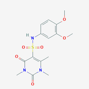 molecular formula C15H19N3O6S B2385365 N-(3,4-dimethoxyphenyl)-1,3,6-trimethyl-2,4-dioxo-1,2,3,4-tetrahydropyrimidine-5-sulfonamide CAS No. 893341-81-6