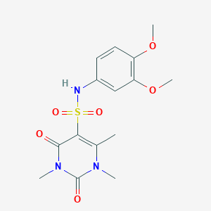 molecular formula C15H19N3O6S B2385365 N-(3,4-dimethoxyphenyl)-1,3,4-trimethyl-2,6-dioxopyrimidine-5-sulfonamide CAS No. 893341-81-6