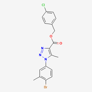 molecular formula C18H15BrClN3O2 B2385367 4-chlorobenzyl 1-(4-bromo-3-methylphenyl)-5-methyl-1H-1,2,3-triazole-4-carboxylate CAS No. 1189900-94-4