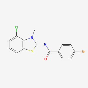 molecular formula C15H10BrClN2OS B2385371 (E)-4-bromo-N-(4-chloro-3-methylbenzo[d]thiazol-2(3H)-ylidene)benzamide CAS No. 865543-83-5