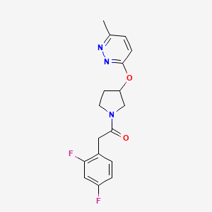 B2385380 2-(2,4-Difluorophenyl)-1-(3-((6-methylpyridazin-3-yl)oxy)pyrrolidin-1-yl)ethanone CAS No. 2034581-54-7