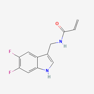 molecular formula C12H10F2N2O B2385385 N-[(5,6-Difluoro-1H-indol-3-yl)methyl]prop-2-enamide CAS No. 2411226-34-9
