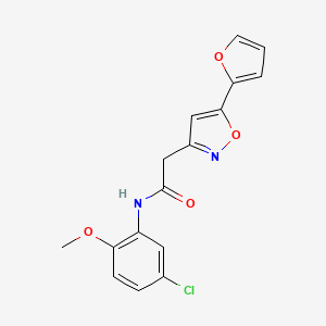 molecular formula C16H13ClN2O4 B2385386 N-(5-chloro-2-methoxyphenyl)-2-[5-(furan-2-yl)-1,2-oxazol-3-yl]acetamide CAS No. 1203139-81-4