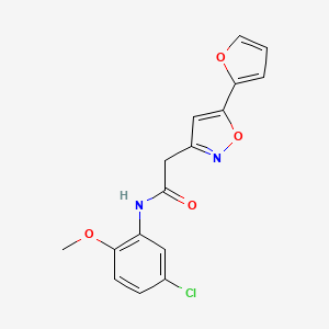 molecular formula C16H13ClN2O4 B2385386 N-(5-chloro-2-methoxyphenyl)-2-(5-(furan-2-yl)isoxazol-3-yl)acetamide CAS No. 1203139-81-4