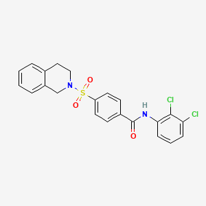 molecular formula C22H18Cl2N2O3S B2385390 N-(2,3-dichlorophenyl)-4-(3,4-dihydro-1H-isoquinolin-2-ylsulfonyl)benzamide CAS No. 476326-24-6