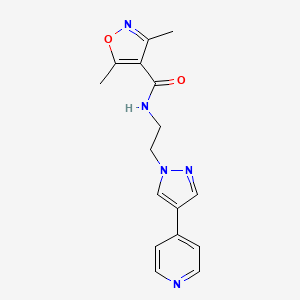 molecular formula C16H17N5O2 B2385393 3,5-dimethyl-N-{2-[4-(pyridin-4-yl)-1H-pyrazol-1-yl]ethyl}-1,2-oxazole-4-carboxamide CAS No. 2034507-09-8