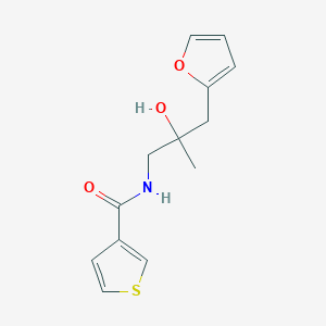 molecular formula C13H15NO3S B2385397 N-(3-(furan-2-yl)-2-hydroxy-2-methylpropyl)thiophene-3-carboxamide CAS No. 1787902-88-8