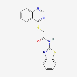 molecular formula C17H12N4OS2 B2385400 N-(benzo[d]thiazol-2-yl)-2-(quinazolin-4-ylthio)acetamide CAS No. 852366-76-8
