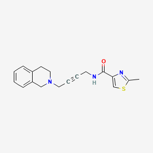 molecular formula C18H19N3OS B2385422 N-(4-(3,4-dihydroisoquinolin-2(1H)-yl)but-2-yn-1-yl)-2-methylthiazole-4-carboxamide CAS No. 1351634-23-5