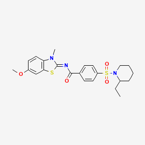 4-(2-ethylpiperidin-1-yl)sulfonyl-N-(6-methoxy-3-methyl-1,3-benzothiazol-2-ylidene)benzamide