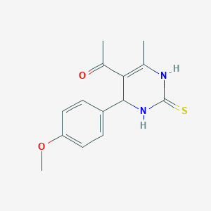 molecular formula C14H16N2O2S B2385430 1-[4-(4-methoxyphenyl)-6-methyl-2-sulfanylidene-3,4-dihydro-1H-pyrimidin-5-yl]ethanone CAS No. 219806-93-6