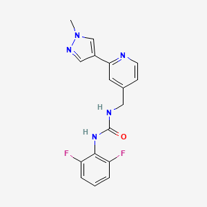molecular formula C17H15F2N5O B2385438 1-(2,6-difluorophenyl)-3-((2-(1-methyl-1H-pyrazol-4-yl)pyridin-4-yl)methyl)urea CAS No. 2034468-20-5