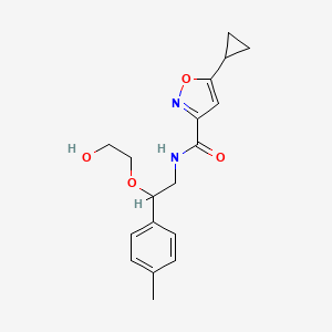 molecular formula C18H22N2O4 B2385449 5-cyclopropyl-N-[2-(2-hydroxyethoxy)-2-(4-methylphenyl)ethyl]-1,2-oxazole-3-carboxamide CAS No. 1787916-69-1
