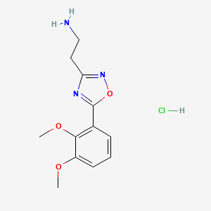molecular formula C12H16ClN3O3 B2385459 2-(5-(2,3-Dimethoxyphenyl)-1,2,4-oxadiazol-3-yl)ethanamine hydrochloride CAS No. 1807988-34-6