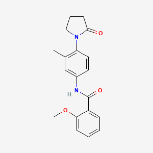 molecular formula C19H20N2O3 B2385466 2-methoxy-N-[3-methyl-4-(2-oxopyrrolidin-1-yl)phenyl]benzamide CAS No. 941992-90-1