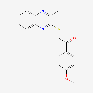 molecular formula C18H16N2O2S B2385467 1-(4-甲氧苯基)-2-((3-甲基喹喔啉-2-基)硫代)乙酮 CAS No. 392313-21-2