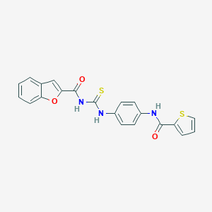 molecular formula C21H15N3O3S2 B238547 N-[4-({[(1-BENZOFURAN-2-YL)FORMAMIDO]METHANETHIOYL}AMINO)PHENYL]THIOPHENE-2-CARBOXAMIDE 