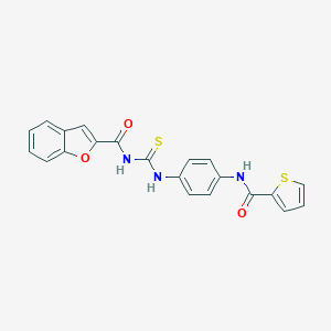 molecular formula C21H15N3O3S2 B238547 N-({4-[(thiophen-2-ylcarbonyl)amino]phenyl}carbamothioyl)-1-benzofuran-2-carboxamide 