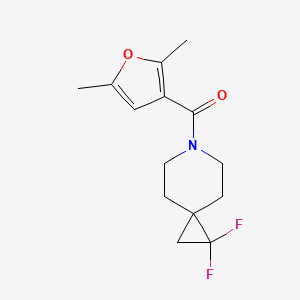 molecular formula C14H17F2NO2 B2385471 6-(2,5-二甲基呋喃-3-羰基)-1,1-二氟-6-氮杂螺[2.5]辛烷 CAS No. 2097890-42-9