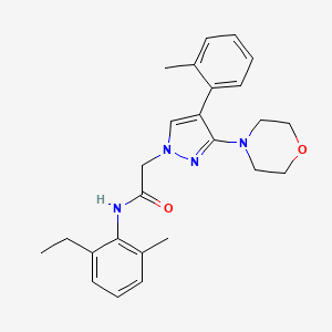 molecular formula C25H30N4O2 B2385528 N-(2-ethyl-6-methylphenyl)-2-(3-morpholino-4-(o-tolyl)-1H-pyrazol-1-yl)acetamide CAS No. 1286713-03-8