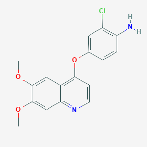 molecular formula C17H15ClN2O3 B2385534 4-[(6,7-Dimethoxy-4-quinolyl)oxy]-2-chloroaniline CAS No. 286371-44-6
