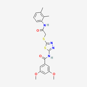 molecular formula C21H22N4O4S2 B2385551 N-(5-((2-((2,3-dimethylphenyl)amino)-2-oxoethyl)thio)-1,3,4-thiadiazol-2-yl)-3,5-dimethoxybenzamide CAS No. 392294-62-1