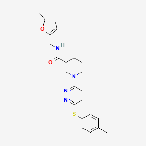 molecular formula C23H26N4O2S B2385552 N-[(5-methylfuran-2-yl)methyl]-1-{6-[(4-methylphenyl)sulfanyl]pyridazin-3-yl}piperidine-3-carboxamide CAS No. 1114635-22-1