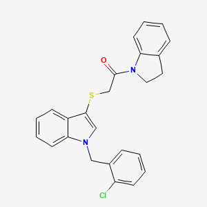 2-((1-(2-chlorobenzyl)-1H-indol-3-yl)thio)-1-(indolin-1-yl)ethanone