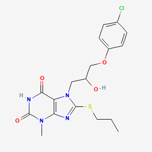 7-(3-(4-chlorophenoxy)-2-hydroxypropyl)-3-methyl-8-(propylthio)-1H-purine-2,6(3H,7H)-dione