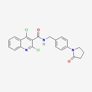 2,4-dichloro-N-{[4-(2-oxopyrrolidin-1-yl)phenyl]methyl}quinoline-3-carboxamide