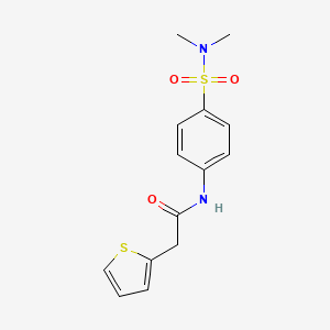 molecular formula C14H16N2O3S2 B2385663 N-[4-(dimethylsulfamoyl)phenyl]-2-thiophen-2-ylacetamide CAS No. 692746-16-0