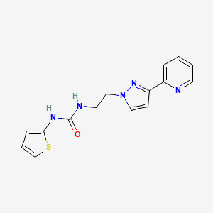 molecular formula C15H15N5OS B2385664 1-(2-(3-(pyridin-2-yl)-1H-pyrazol-1-yl)ethyl)-3-(thiophen-2-yl)urea CAS No. 1448061-27-5