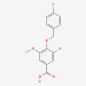 3-Bromo-4-[(4-fluorobenzyl)oxy]-5-methoxybenzoic acid