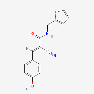 (2E)-2-cyano-N-(2-furylmethyl)-3-(4-hydroxyphenyl)prop-2-enamide