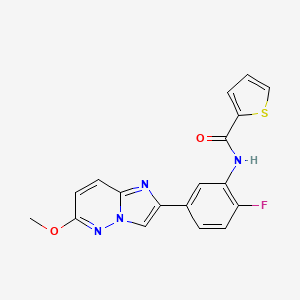 N-(2-fluoro-5-(6-methoxyimidazo[1,2-b]pyridazin-2-yl)phenyl)thiophene-2-carboxamide