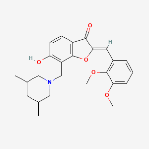 (Z)-2-(2,3-dimethoxybenzylidene)-7-((3,5-dimethylpiperidin-1-yl)methyl)-6-hydroxybenzofuran-3(2H)-one