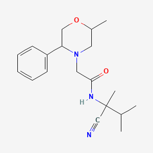 molecular formula C19H27N3O2 B2385683 N-(1-cyano-1,2-dimethylpropyl)-2-(2-methyl-5-phenylmorpholin-4-yl)acetamide CAS No. 1427769-51-4
