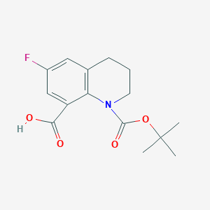 6-Fluoro-1-[(2-methylpropan-2-yl)oxycarbonyl]-3,4-dihydro-2H-quinoline-8-carboxylic acid