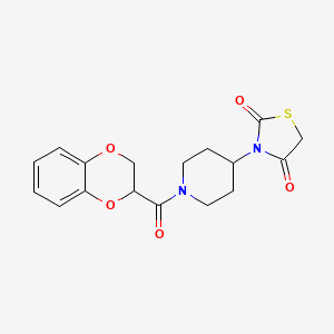 3-(1-(2,3-Dihydrobenzo[b][1,4]dioxine-2-carbonyl)piperidin-4-yl)thiazolidine-2,4-dione