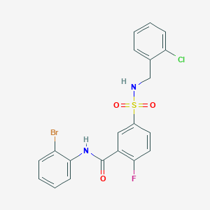 N-(2-bromophenyl)-5-(N-(2-chlorobenzyl)sulfamoyl)-2-fluorobenzamide