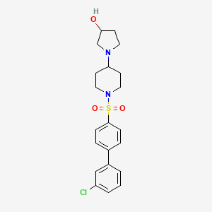 1-(1-((3'-Chloro-[1,1'-biphenyl]-4-yl)sulfonyl)piperidin-4-yl)pyrrolidin-3-ol