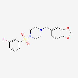 1-(1,3-Benzodioxol-5-ylmethyl)-4-(3-fluorophenyl)sulfonylpiperazine