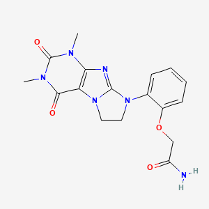 2-[2-(1,3-Dimethyl-2,4-dioxo-1,3,5-trihydroimidazolidino[1,2-h]purin-8-yl)phen oxy]acetamide