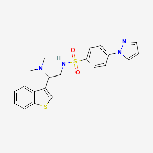 N-(2-(benzo[b]thiophen-3-yl)-2-(dimethylamino)ethyl)-4-(1H-pyrazol-1-yl)benzenesulfonamide