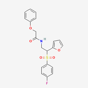 N-(2-((4-fluorophenyl)sulfonyl)-2-(furan-2-yl)ethyl)-2-phenoxyacetamide