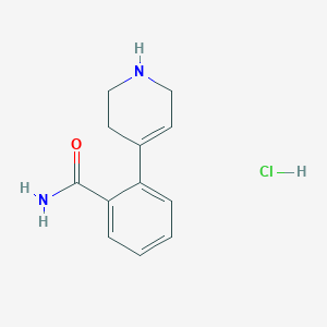 molecular formula C12H15ClN2O B2385731 2-(1,2,3,6-Tetrahydropyridin-4-yl)benzamide hydrochloride CAS No. 1853217-67-0